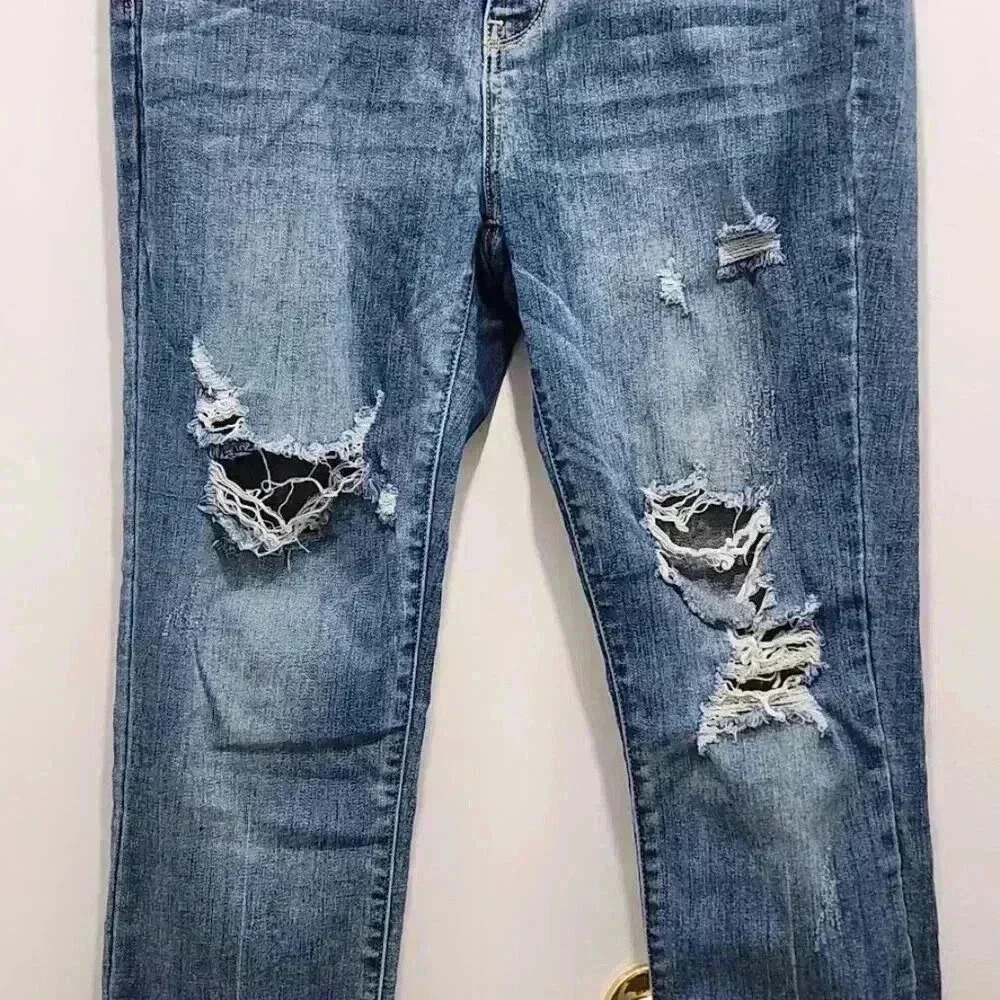 Judy Blue Distressed Skinny Fit Jeans Womens Size 13/31 - Picture 3 of 16